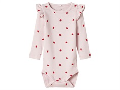 Name It bodysuit light lilac with strawberry print  